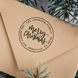 スクリプモダントメリークリスマスラウンド差出人住所 セルフインキングスタンプ