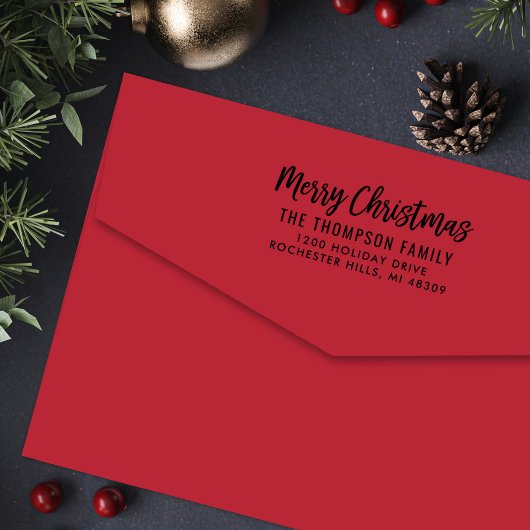 スクリプモダントメリークリスマス差出人住所 セルフインキングスタンプ