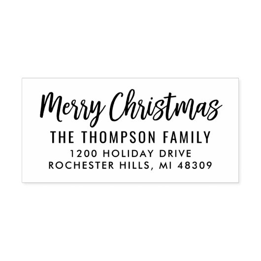 スクリプモダントメリークリスマス差出人住所 ラバースタンプ (インプリント)