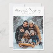 スクリプモダントメリー・クリスマス・オリーブグリーン写真 シーズンカード (正面)