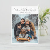 スクリプモダントメリー・クリスマス・オリーブグリーン写真 シーズンカード (スタンド正面)