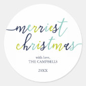 スクリプモダントメリー「クリスマス」クラシックラウンドS ラウンドシール (正面)