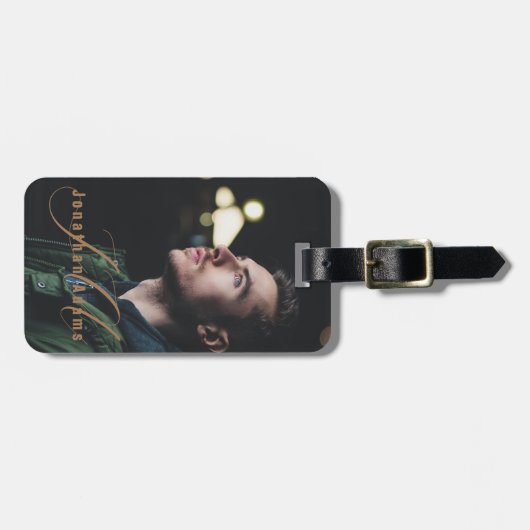 スクリプモダントモノグラムのフルフォト ラゲッジタグ (正面横)