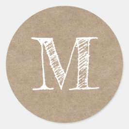 スクリプモダントモノグラムイニシャルクラフト ラウンドシール