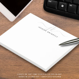 スクリプモダントモノグラムイニシャルシルバーグレー ポストイット