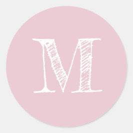 スクリプモダントモノグラムイニシャルパフェPink ラウンドシール