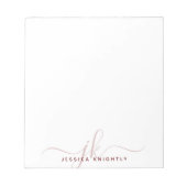 スクリプモダントモノグラムイニシャルブルゴーニュミニマル ノートパッド (正面)