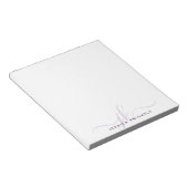 スクリプモダントモノグラムイニシャルミニマル紫 ノートパッド (アングル)