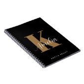 スクリプモダントモノグラムブラック金ゴールド ノートブック (右側)