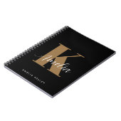 スクリプモダントモノグラムブラック金ゴールド ノートブック (左側)