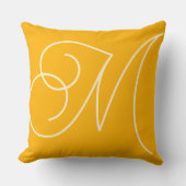 スクリプモダントモノグラム黄カスタム文字 クッション (正面)