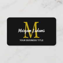 スクリプモダントモノグラム（QRコード）シックなブラック金ゴールド