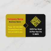 スクリプモダントモノグラム（QRコード）シックなブラック金ゴールド 名刺 (裏面)