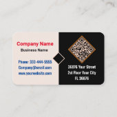 スクリプモダントモノグラム(QRコード)シック赤面ピンク 名刺 (裏面)