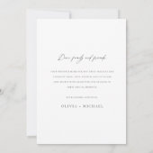 スクリプモダントユニークミニマル写真結婚の サンキューカード (裏面)