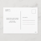 スクリプモダントレッドハッピーホリデーズクリスマス シーズンポストカード (裏面)