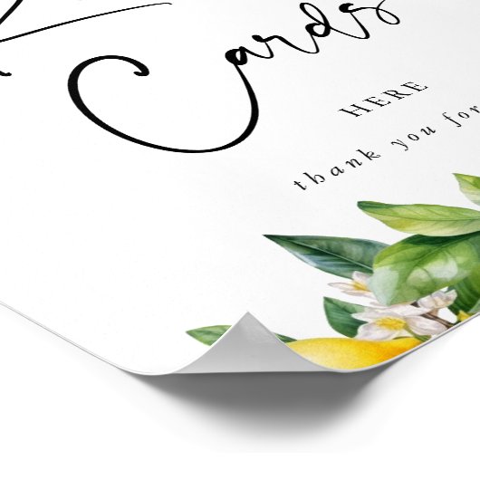 スクリプモダントレモンシトラスレシピカードの看板 ポスター (角)