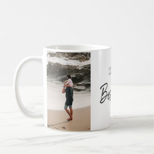 スクリプモダント世界の最高のパパ父の日の写真 コーヒーマグカップ (左)