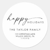 スクリプモダント休日差出人住所エンベロープ ラウンドシール (正面)