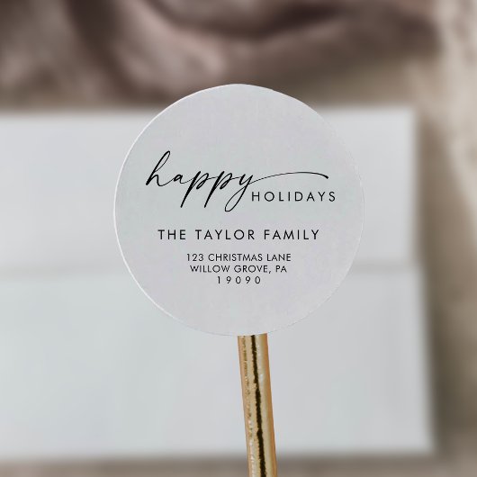 スクリプモダント休日差出人住所エンベロープ ラウンドシール