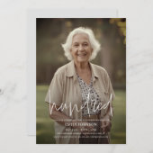 スクリプモダント写ミニマル真100誕生日 招待状 (正面/裏面)