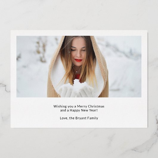 スクリプモダント写真のクリエレガントスマス 箔シーズンカード (裏面)