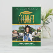 スクリプモダント写真の緑と金ゴールドのグラード発表 案内状 (スタンド正面)