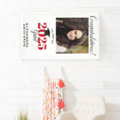 スクリプモダント写真の赤い垂直方向の卒業 横断幕 (インサイチュ)