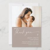スクリプモダント写真エレガントバプテスマサンキューカード 招待状 (正面)