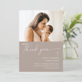 スクリプモダント写真エレガントバプテスマサンキューカード 招待状 (スタンド正面)