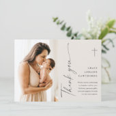 スクリプモダント写真エレガントバプテスマサンキューカード 招待状 (スタンド正面)