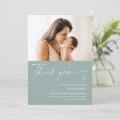 スクリプモダント写真エレガントバプテスマサンキューカード 招待状 (スタンド正面)