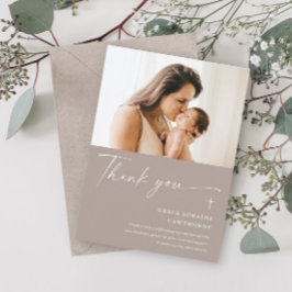 スクリプモダント写真エレガントバプテスマサンキューカード 招待状