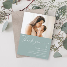 スクリプモダント写真エレガントバプテスマサンキューカード 招待状