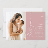 スクリプモダント写真エレガントバプテスマサンキューカード 招待状 (正面)