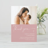 スクリプモダント写真エレガントバプテスマサンキューカード 招待状 (スタンド正面)