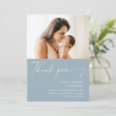 スクリプモダント写真エレガントバプテスマサンキューカード 招待状 (スタンド正面)