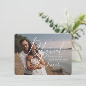 スクリプモダント写真オーバーレイリハーサルディナー 招待状 (スタンド正面)