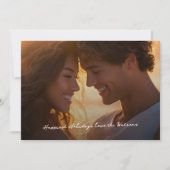 スクリプモダント写真クリスマス最も幸せ シーズンカード (正面)