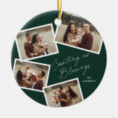 スクリプモダント写真コラージュ宗教クリスマス セラミックオーナメント (正面)