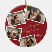 スクリプモダント写真コラージュ宗教クリスマス セラミックオーナメント (正面)