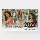 スクリプモダント写真コラージュ白卒業 横断幕 (横)