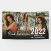 スクリプモダント写真コラージュ黒卒業 横断幕 (横)