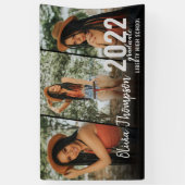 スクリプモダント写真コラージュ黒卒業 横断幕 (縦)