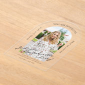 スクリプモダント写真バチェロレッテ招待状 アクリル招待状 (レイダウン)