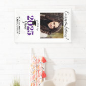 スクリプモダント写真パープル垂直方向の卒業 横断幕 (インサイチュ)