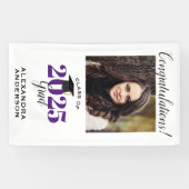 スクリプモダント写真パープル垂直方向の卒業 横断幕 (横)