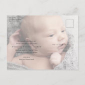 スクリプモダント写真ベビーありがとう ポストカード (裏面)