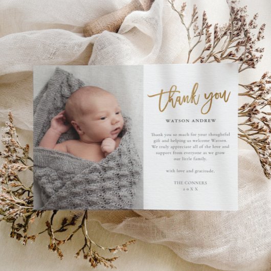 スクリプモダント写真ベビーありがとう ポストカード