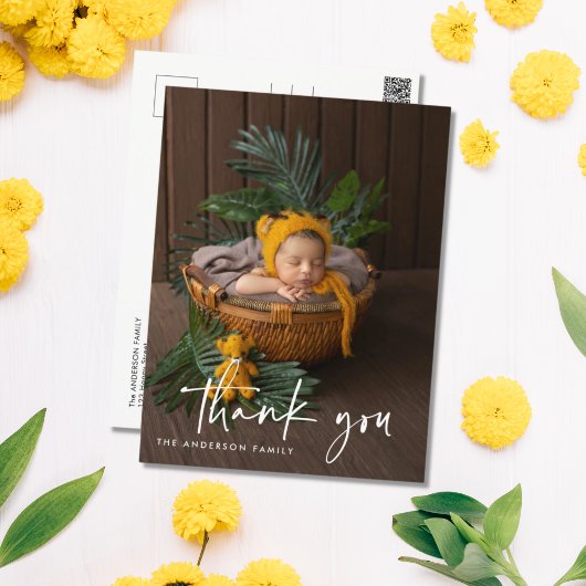 スクリプモダント写真ベビーありがとう ポストカード